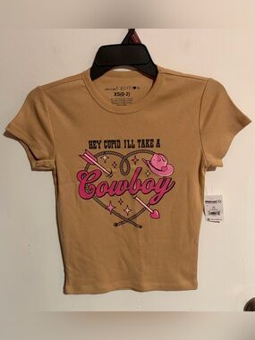 NWT Social Edition “Hey Cupid” Cowboy Graphic T-Shirt